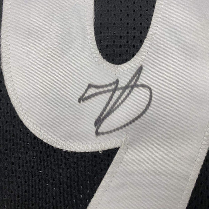 Framed Autographed/Signed Minkah Fitzpatrick 33x42 Pittsburgh Black Football Jersey Beckett BAS COA