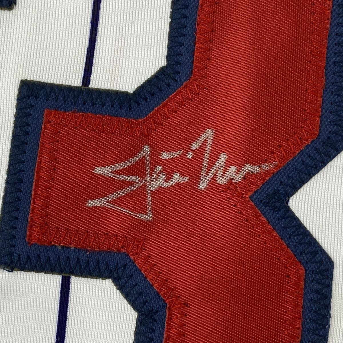 Framed Autographed/Signed Justin Morneau 33x42 Minnesota Pinstripe Baseball Jersey JSA COA