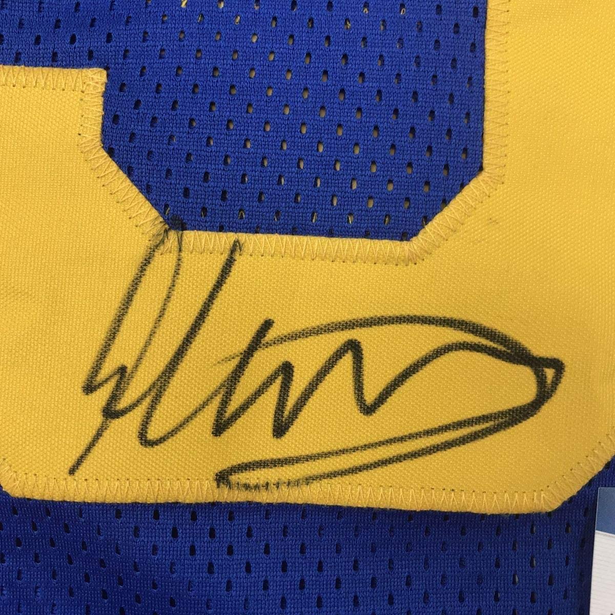 Framed Autographed/Signed Todd Gurley II 33x42 Los Angeles LA Retro Blue Football Jersey Beckett BAS COA