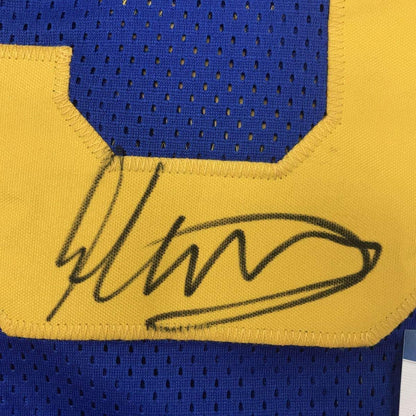 Framed Autographed/Signed Todd Gurley II 33x42 Los Angeles LA Retro Blue Football Jersey Beckett BAS COA