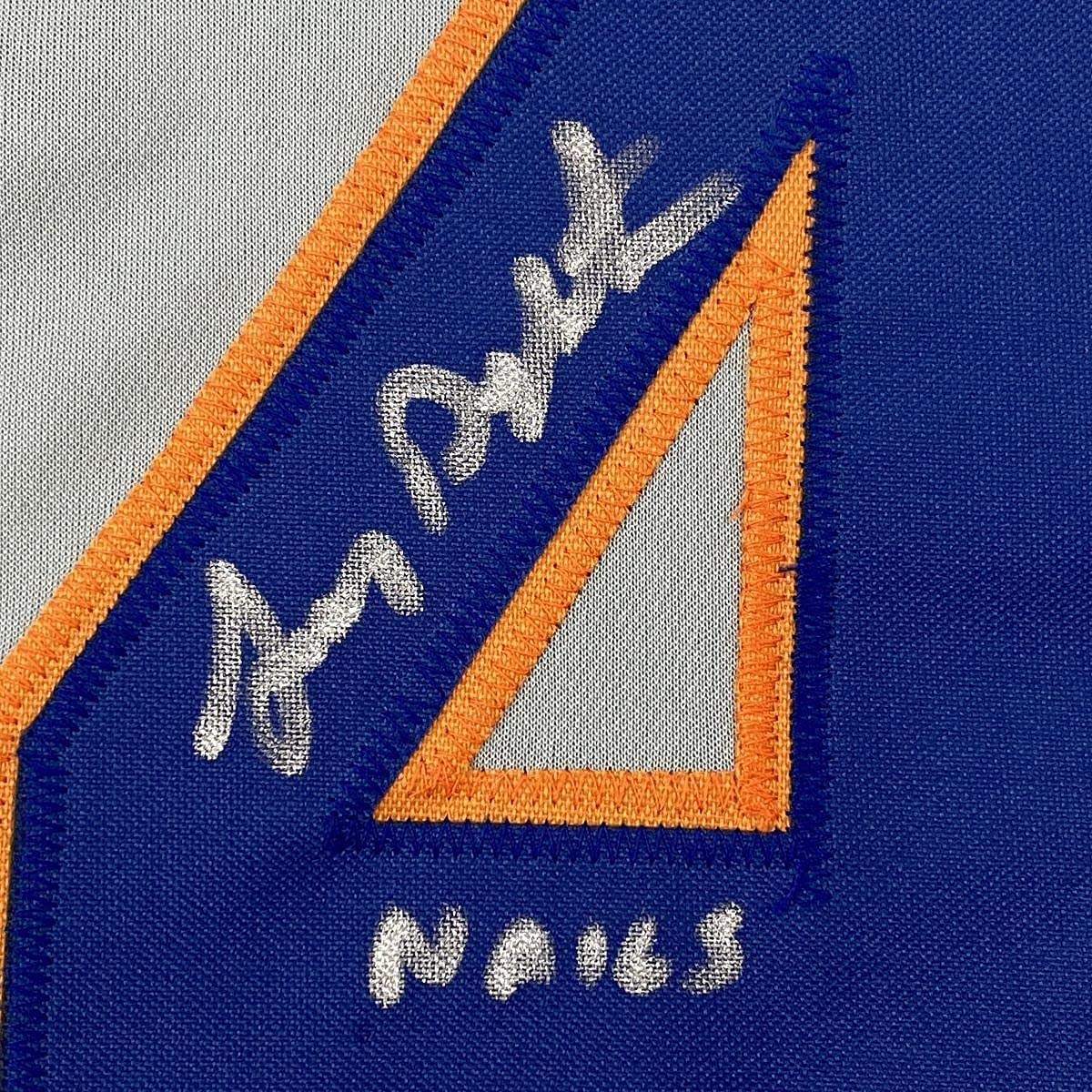 Framed Autographed/Signed Lenny Dykstra Nails 33x42 New York Grey Baseball Jersey Beckett COA
