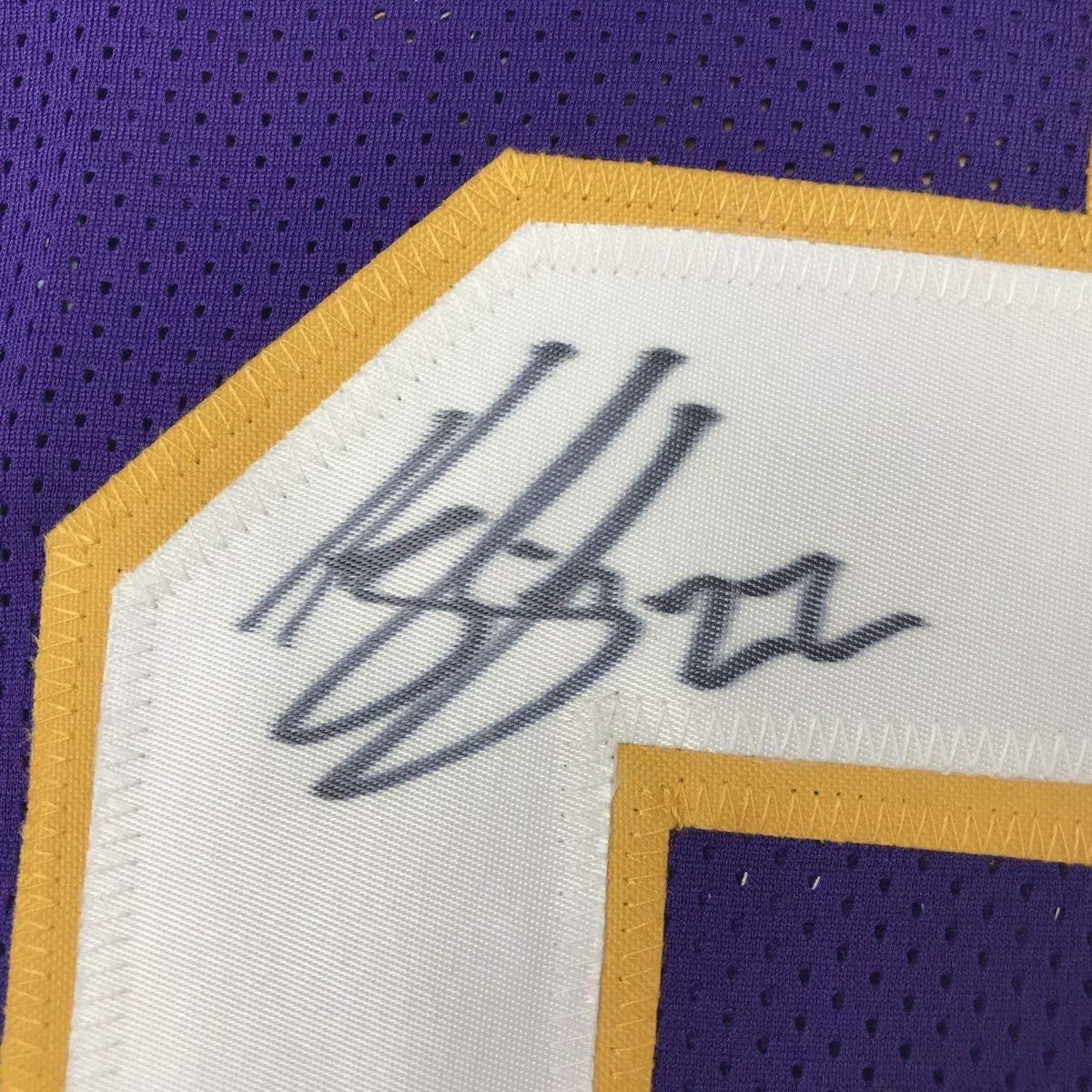 Framed Autographed/Signed Harrison Smith 33x42 Minnesota Retro Purple Football Jersey JSA COA