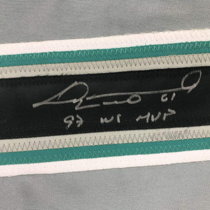 Autographed/Signed Livan Hernandez 97 WS MVP Florida Grey Baseball Jersey PSA/DNA COA