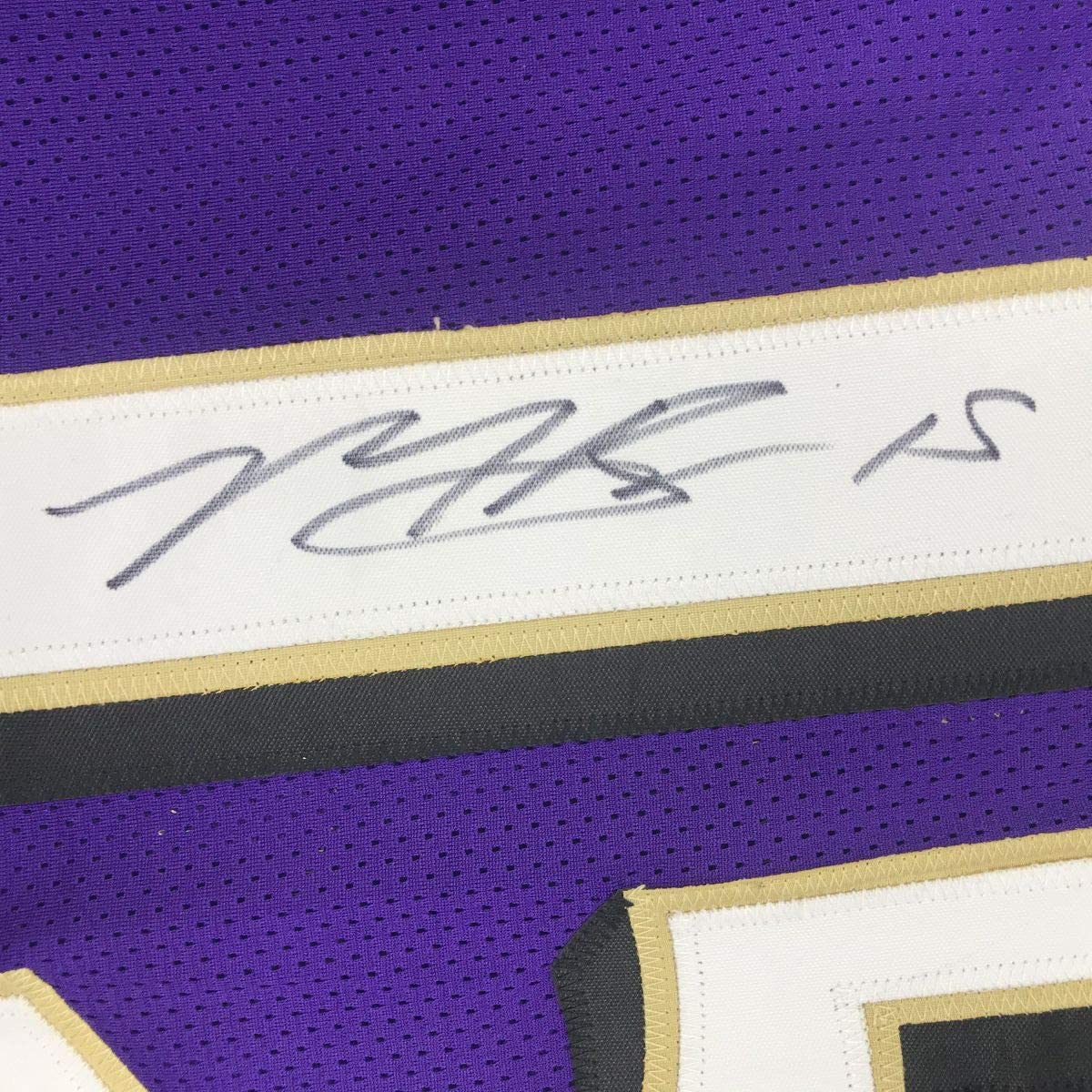 Autographed/Signed Marquise Brown Baltimore Purple Football Jersey JSA COA