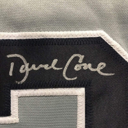 Framed Autographed/Signed David Cone 33x42 New York Grey Baseball Jersey JSA COA
