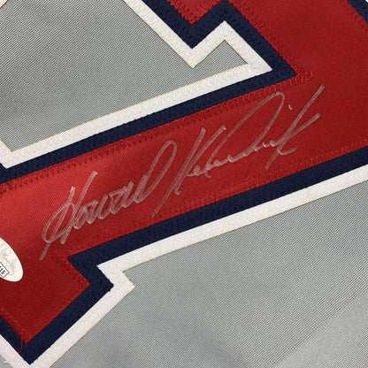 Framed Autographed/Signed Howie Kendrick 33x42 Washington Grey Baseball Jersey JSA COA