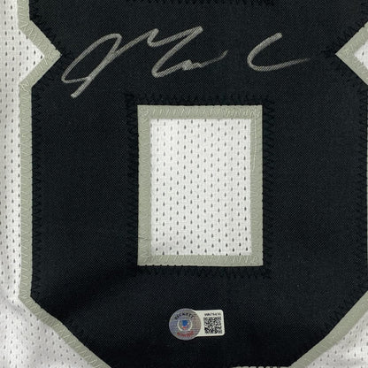 Autographed/Signed Maxx Crosby Las Vegas Oakland White Football Jersey Beckett BAS COA