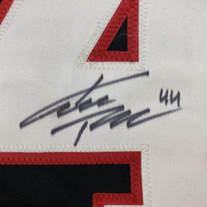 Framed Autographed/Signed Kimmo Timonen 33x42 Chicago Black Hockey Jersey JSA COA
