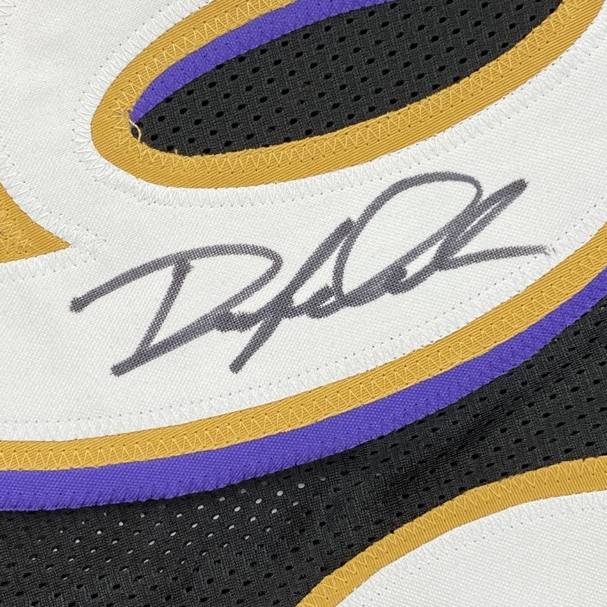 Framed Autographed/Signed Odafe Oweh 33x42 Baltimore Black Football Jersey JSA COA