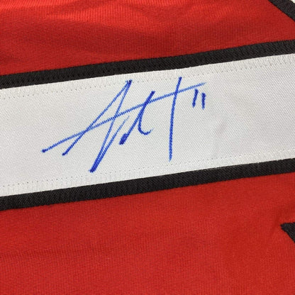 Framed Autographed/Signed Jordan Staal 33x42 Carolina Red Hockey Jersey Beckett BAS COA