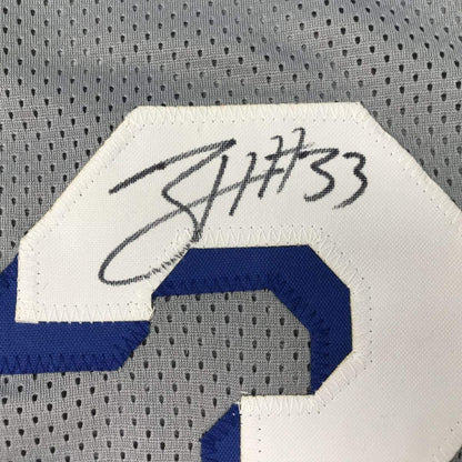 Framed Autographed/Signed Tobias Harris 33x42 Philadelphia Grey Basketball Jersey JSA COA
