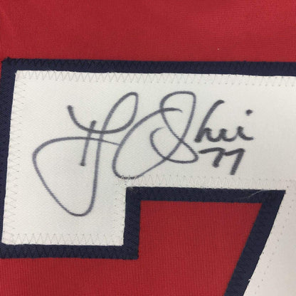 Framed Autographed/Signed TJ T.J. Oshie 33x42 Washington Red Hockey Jersey Beckett BAS COA