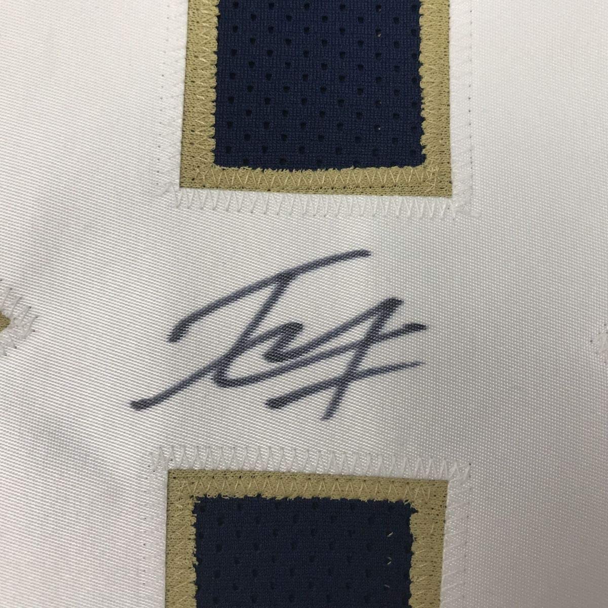 Framed Autographed/Signed Tyler Eifert 33x42 Notre Dame Blue College Football Jersey JSA COA