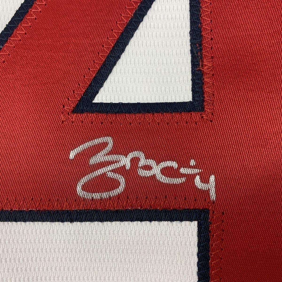Framed Autographed/Signed Yadier Molina 33x42 St. Louis White Baseball Jersey JSA COA