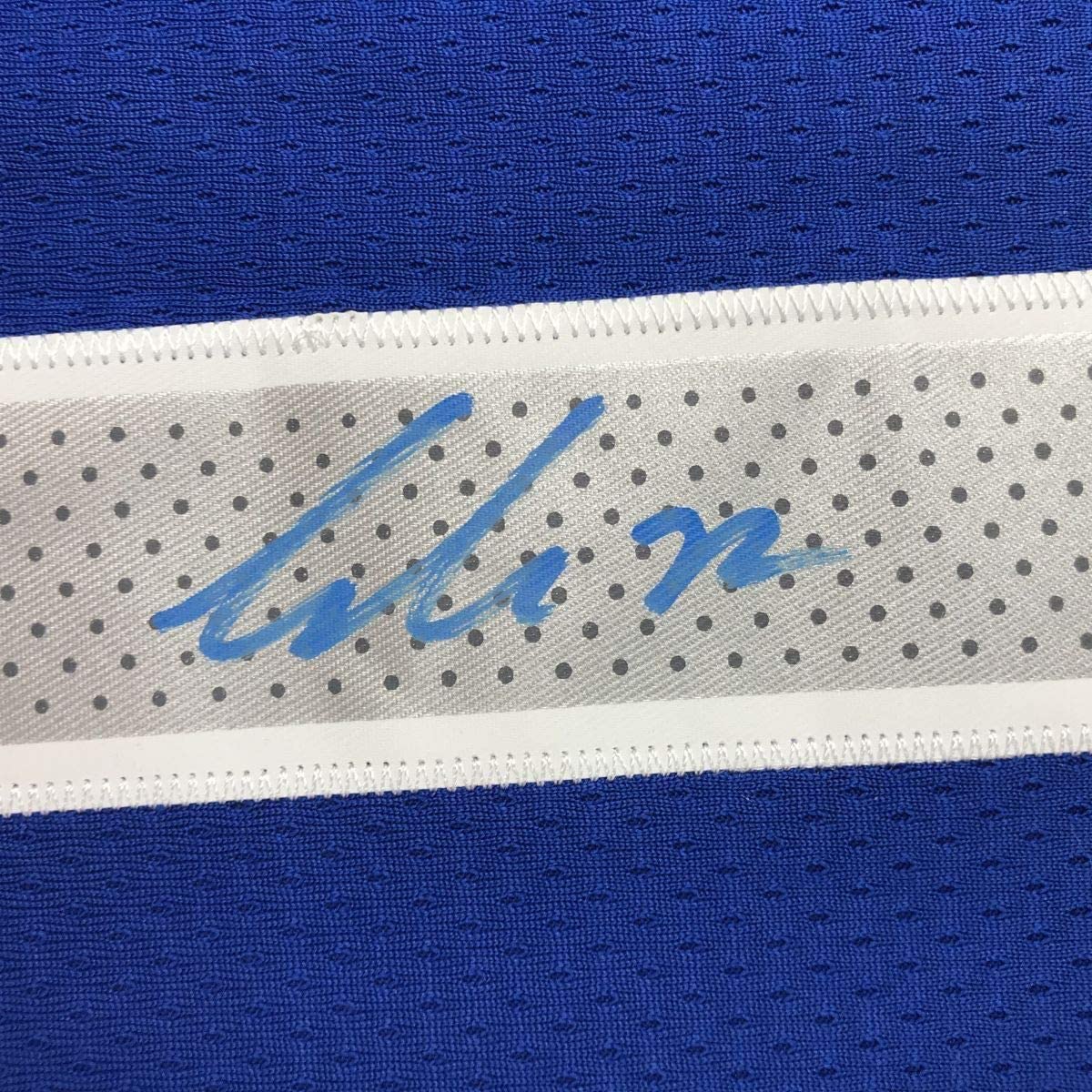 Framed Autographed/Signed Luka Doncic 33x42 Dallas Blue Basketball Jersey PSA/DNA COA