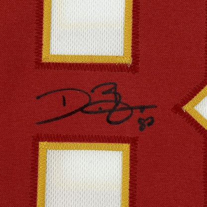 Framed Autographed/Signed Dwayne Bowe 33x42 Kansas City White Football Jersey JSA COA