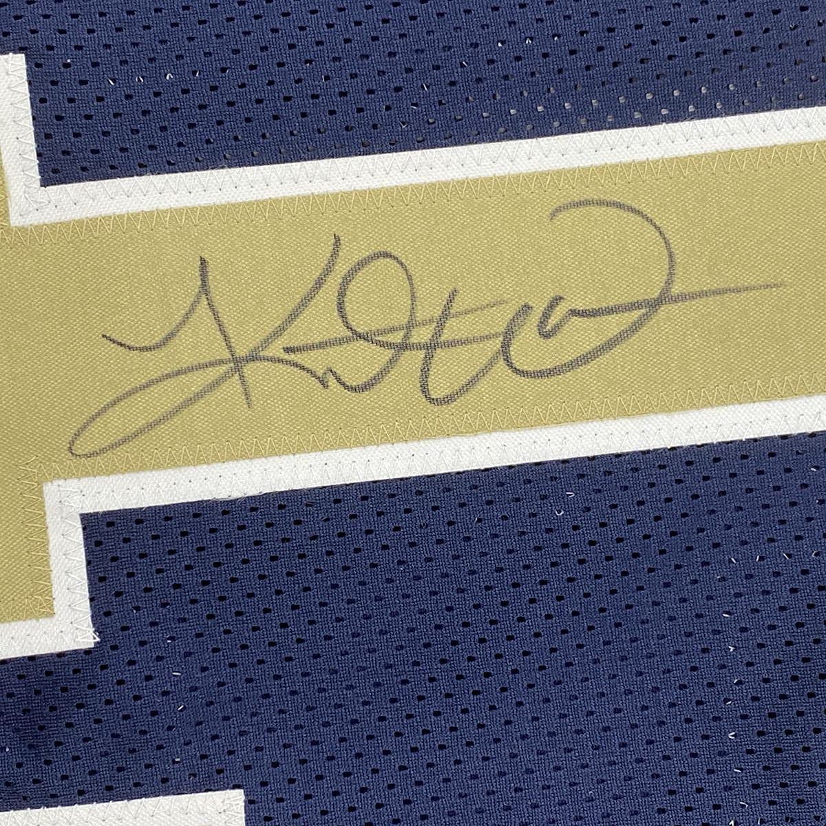 Framed Autographed/Signed Kurt Warner 33x42 St. Louis Dark Blue Football Jersey JSA COA