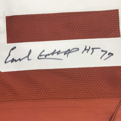 Framed Autographed/Signed Earl Campbell HT 77 33x42 Texas Orange College Football Jersey JSA COA