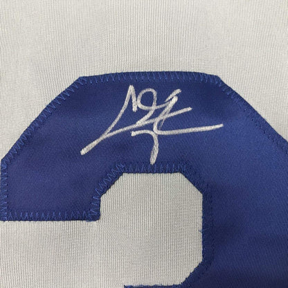Framed Autographed/Signed Chris Taylor 33x42 Los Angeles LA Grey Baseball Jersey JSA COA
