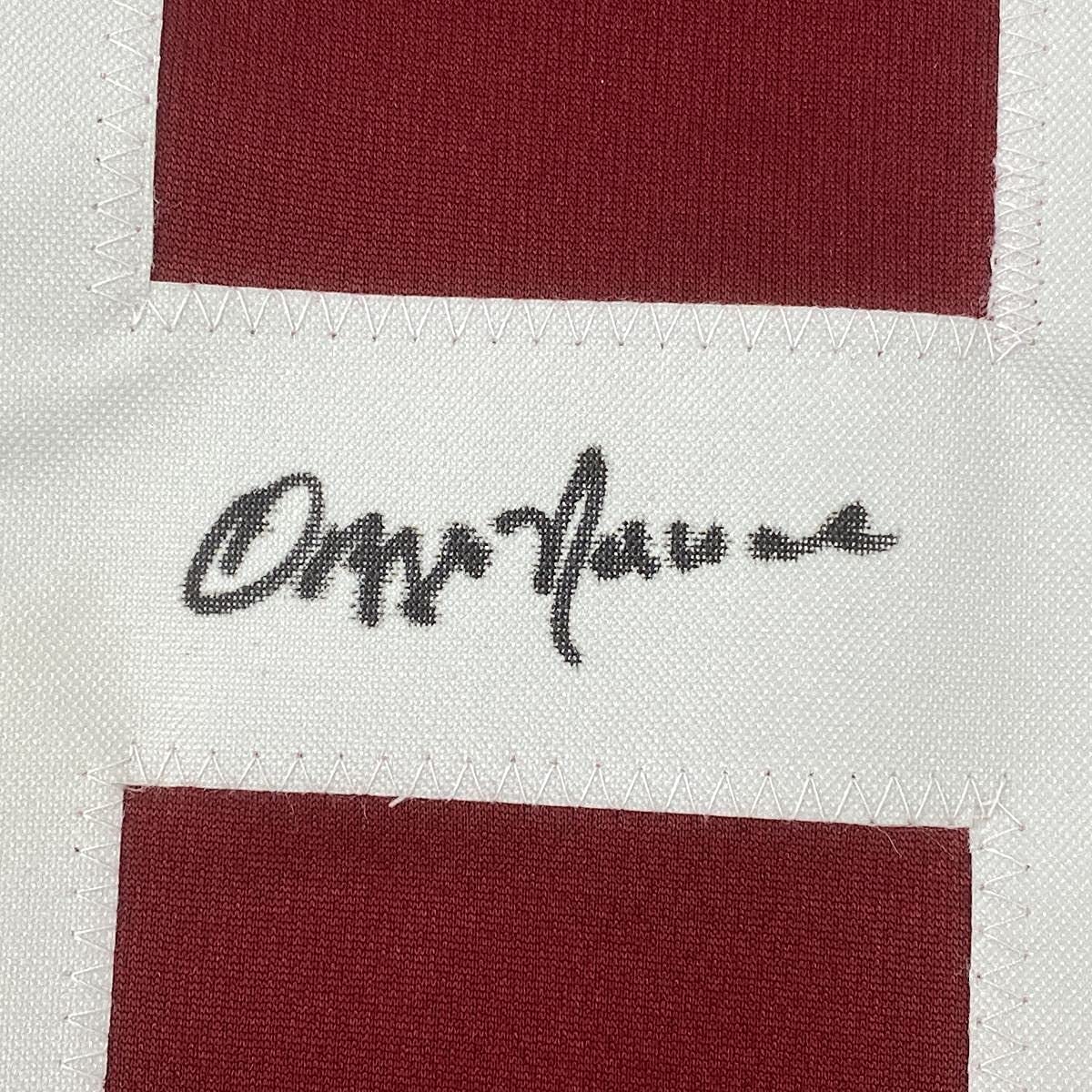 Framed Autographed/Signed Ozzie Newsome 33x42 Alabama Red College Football Jersey JSA COA