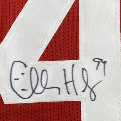 Framed Autographed/Signed Charles Haley 33x42 San Francisco Red Football Jersey JSA COA