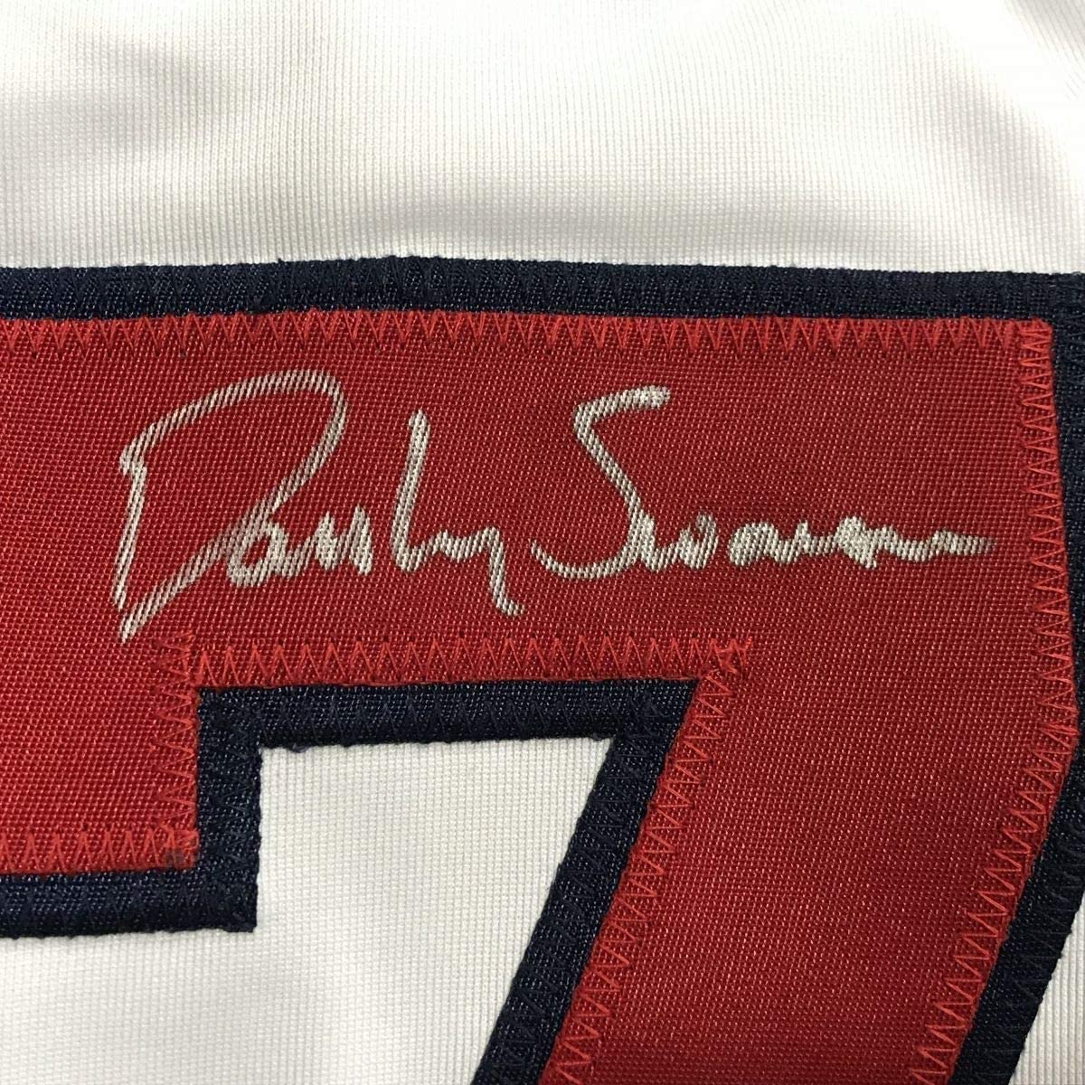 Framed Autographed/Signed Dansby Swanson 33x42 Atlanta White Baseball Jersey JSA COA