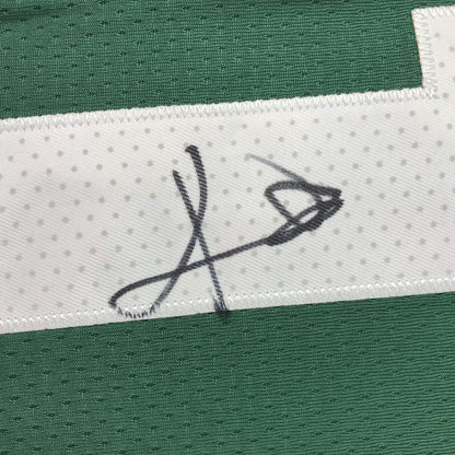 Framed Autographed/Signed Kyrie Irving 33x42 Boston Green Basketball Jersey JSA COA