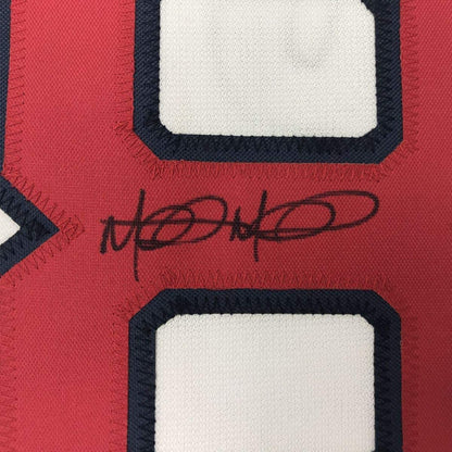 Framed Autographed/Signed Mitch Moreland 33x42 Boston White Baseball Jersey JSA COA