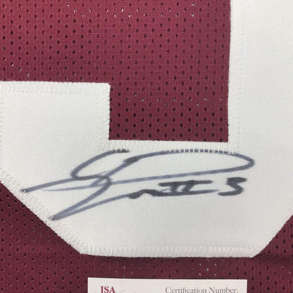 Framed Autographed/Signed Calvin Ridley 33x42 Alabama Maroon College Football Jersey JSA COA