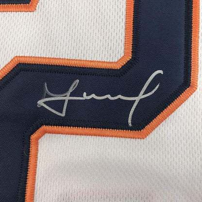 Framed Autographed/Signed Jose Altuve 33x42 Houston White Baseball Jersey JSA COA