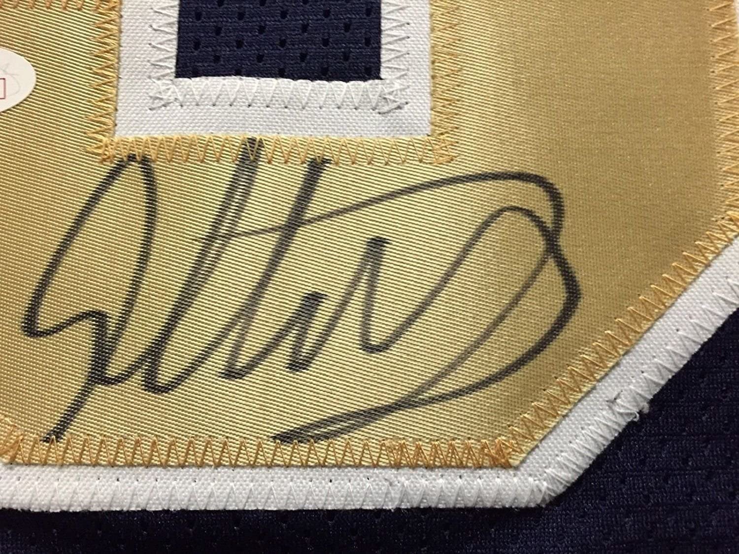 Framed Autographed/Signed Todd Gurley II 33x42 Los Angeles LA Rams Dark Blue Football Jersey JSA COA