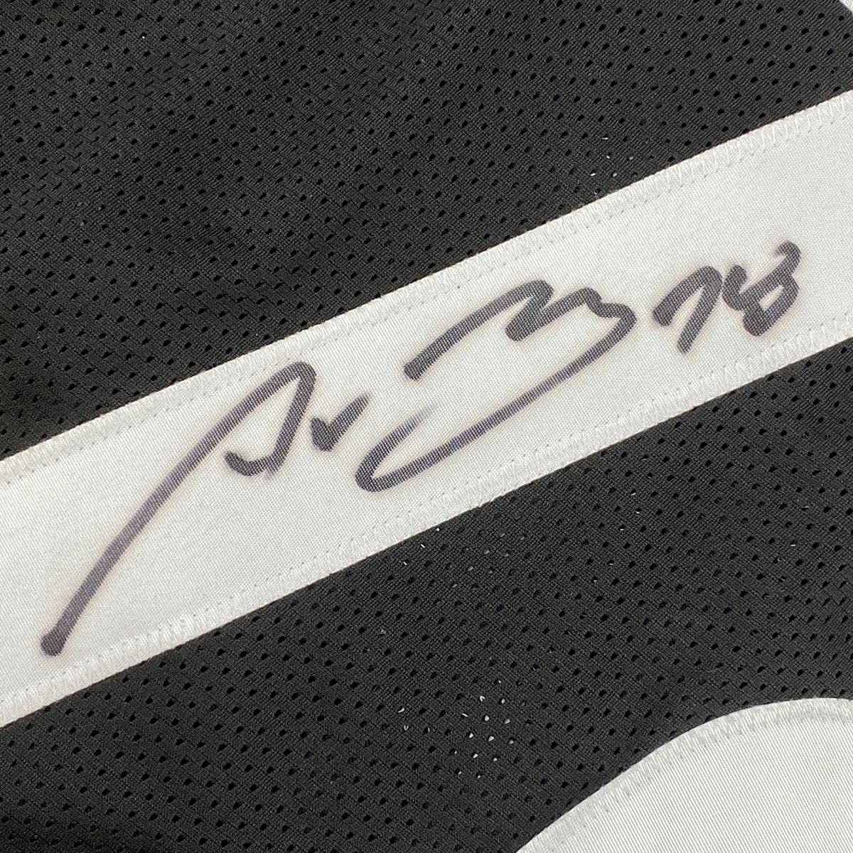 Framed Autographed/Signed Alejandro Villanueva 33x42 Pittsburgh Black Football Jersey JSA COA