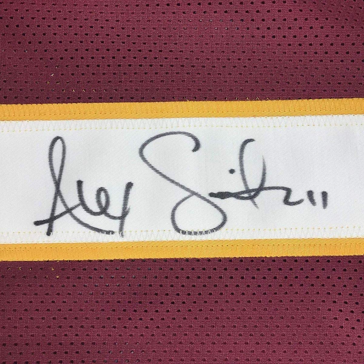 Framed Autographed/Signed Alex Smith 33x42 Washington Burgundy Football Jersey JSA COA