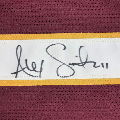 Framed Autographed/Signed Alex Smith 33x42 Washington Burgundy Football Jersey JSA COA