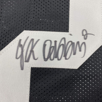 Framed Autographed/Signed JK J.K. Dobbins 33x42 Ohio State Black College Football Jersey JSA COA