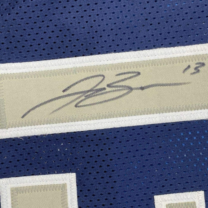 Framed Autographed/Signed Jalen Brunson 33x42 Dallas Dark Blue Basketball Jersey JSA COA