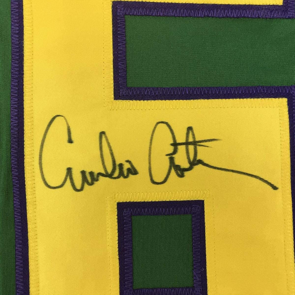 Autographed/Signed Emilio Esteves Gordon Bombay The Mighty Ducks Green Hockey Jersey PSA/DNA COA
