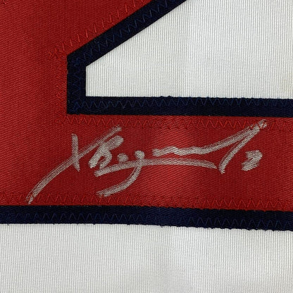 Framed Autographed/Signed Xander Bogaerts 33x42 Boston White Baseball Jersey PSA/DNA COA