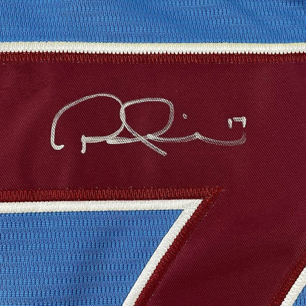 Framed Autographed/Signed Rhys Hoskins 33x42 Philadelphia Retro Blue Baseball Jersey Beckett BAS COA