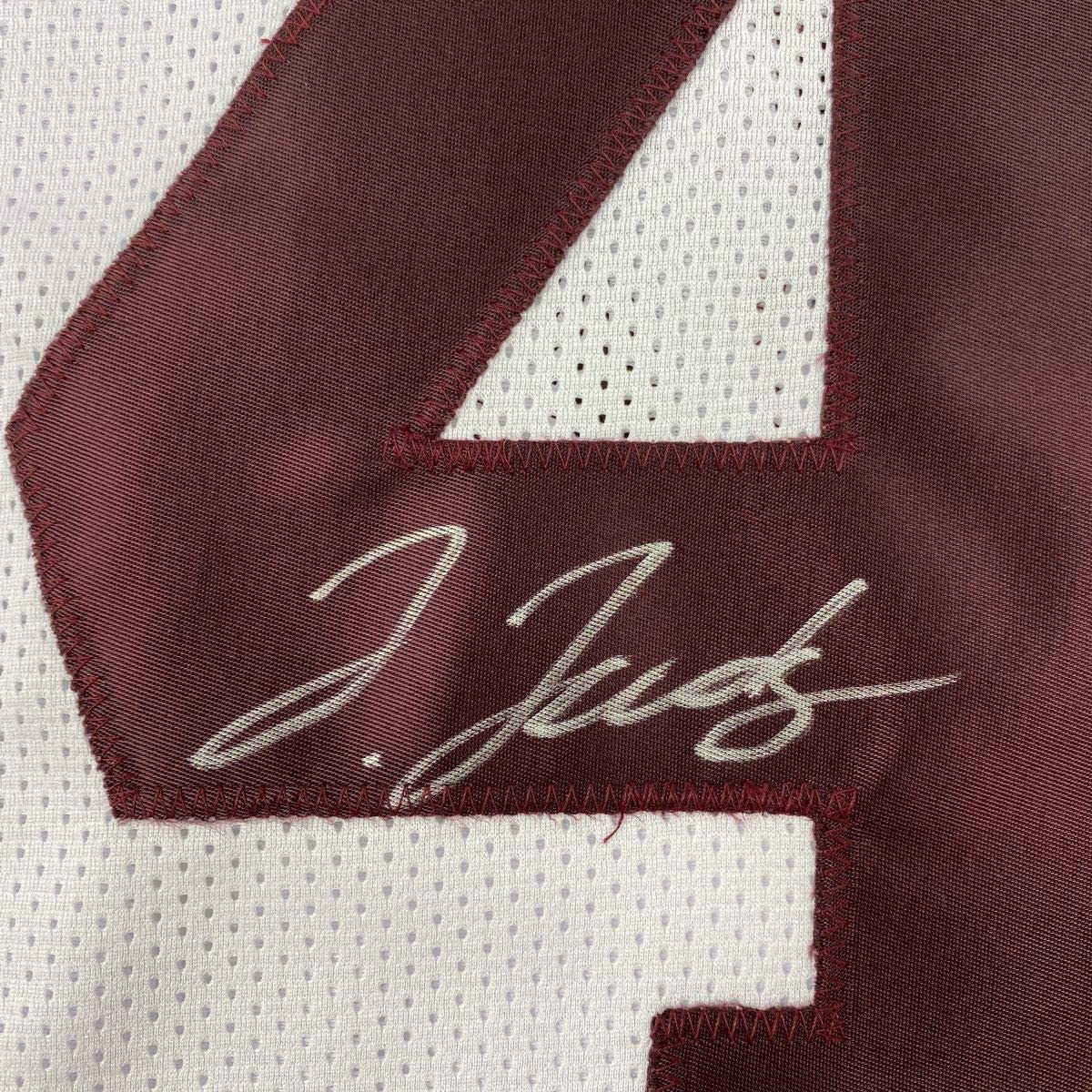 Framed Autographed/Signed Jerry Jeudy 33x42 Alabama White College Football Jersey Beckett BAS COA