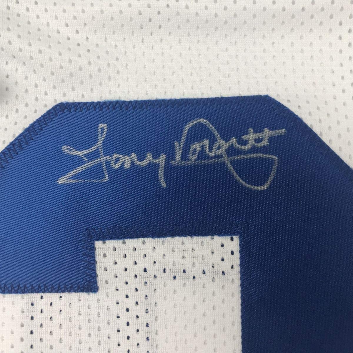 Framed Autographed/Signed Tony Dorsett 33x42 Dallas White Football Jersey JSA COA