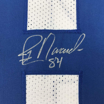 Framed Autographed/Signed Jay Novacek 33x42 Dallas White Football Jersey JSA COA