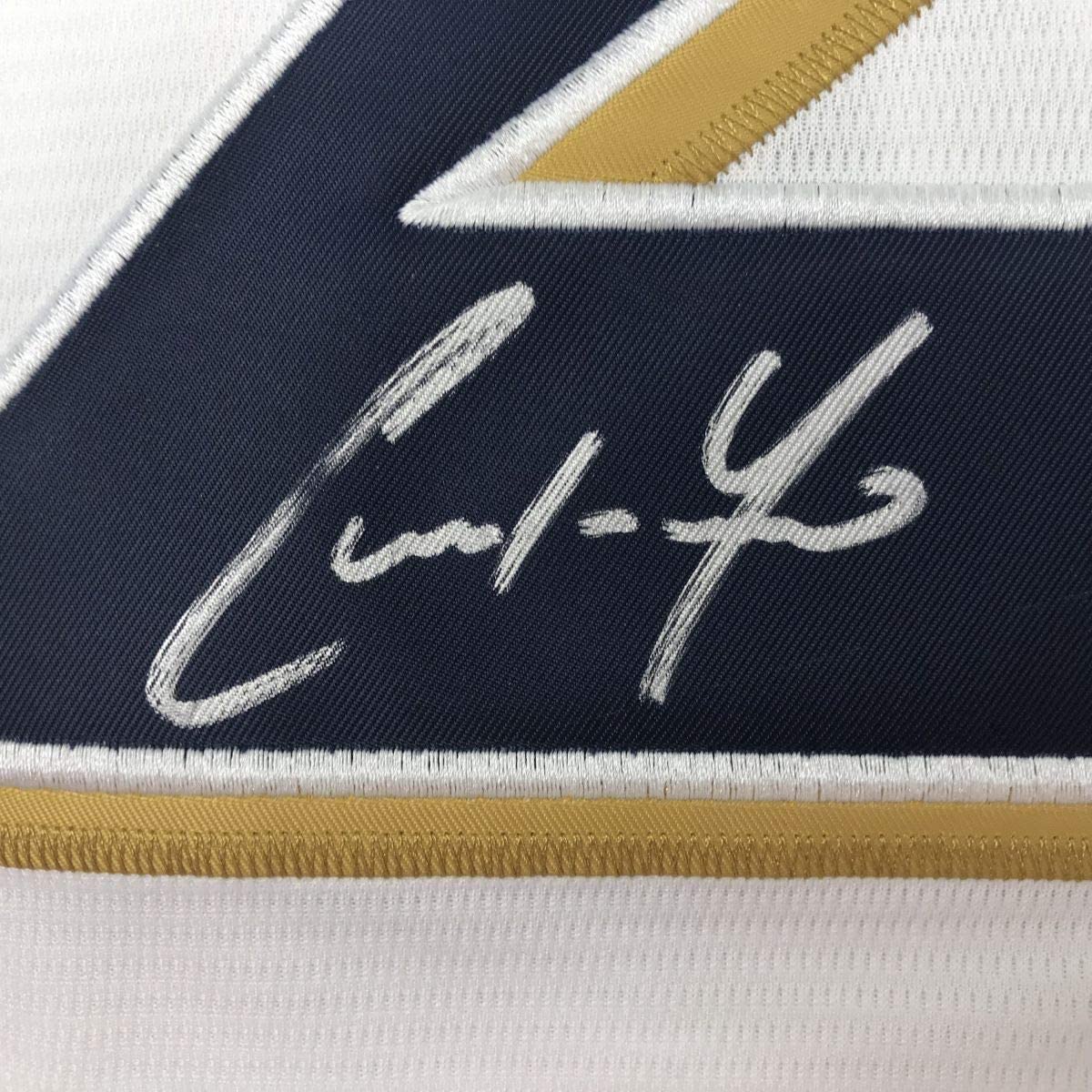 Framed Autographed/Signed Christian Yelich 33x42 Milwaukee White Baseball Jersey Beckett BAS COA