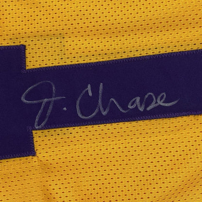 Framed Autographed/Signed Ja'Marr Chase 33x42 LSU Yellow College Football Jersey JSA COA