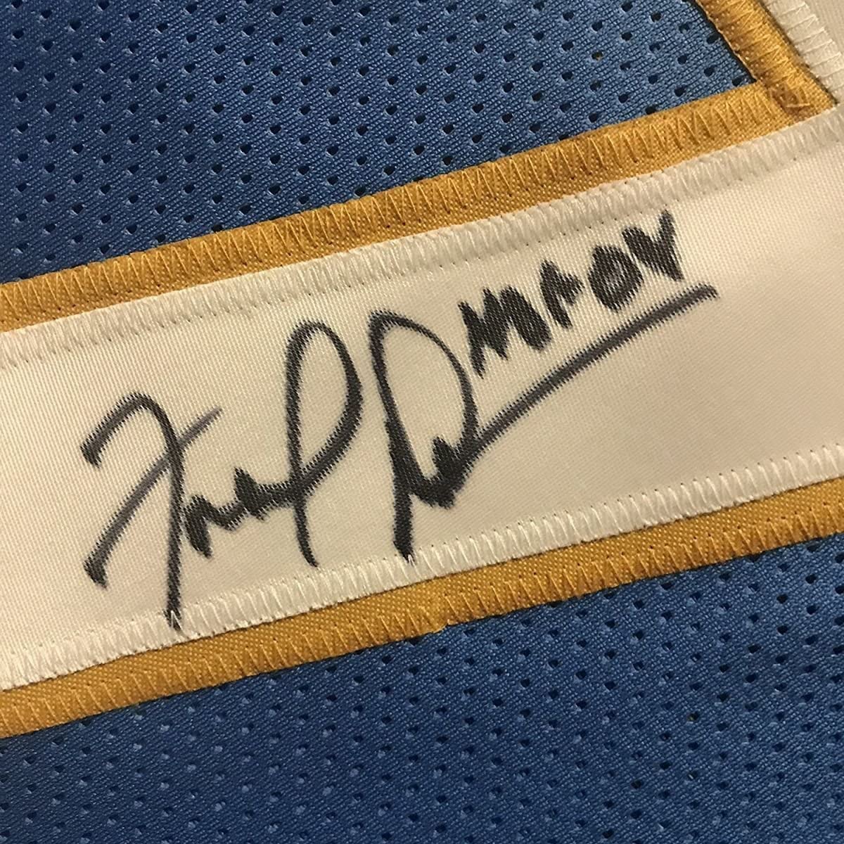 Framed Autographed/Signed Fred Dean"HOF 08" 33x42 San Diego Chargers Powder Blue Football Jersey JSA COA