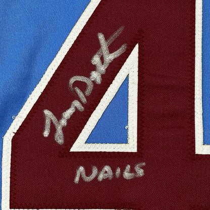 Autographed/Signed Lenny Dykstra Nails Philadelphia Blue Retro Baseball Jersey JSA COA