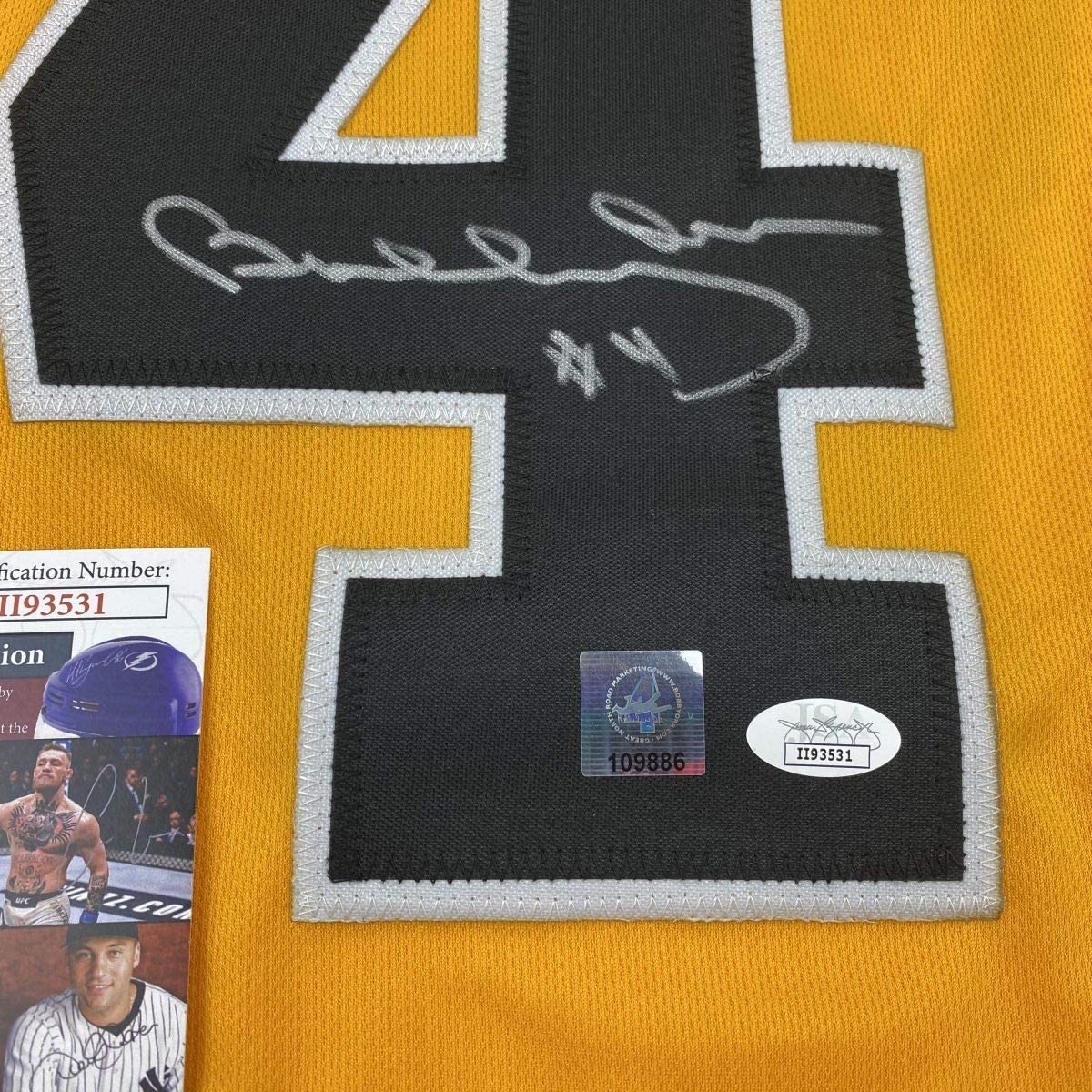 Framed Autographed/Signed Bobby Orr 33x42 Boston Yellow Hockey Jersey JSA & GNR COA