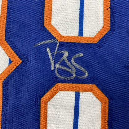 Framed Autographed/Signed Darryl Strawberry 33x42 New York Pinstripe Baseball Jersey PSA/DNA COA