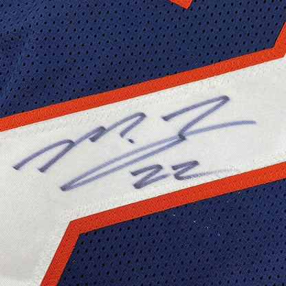 Framed Autographed/Signed Matt Forte 33x42 Chicago Blue Football Jersey JSA COA