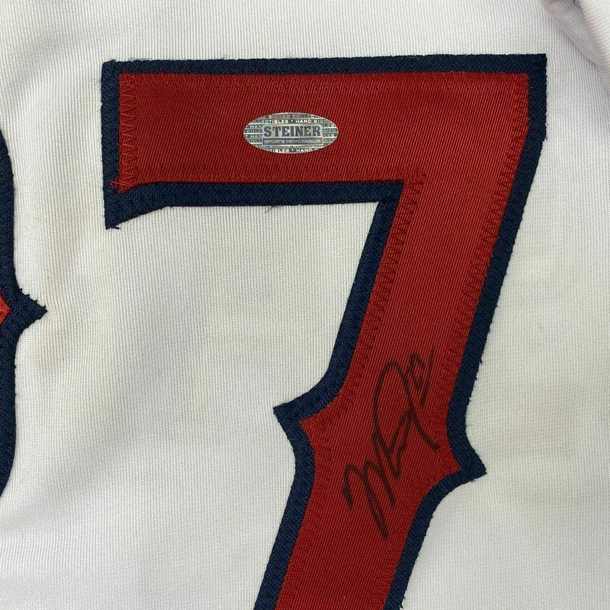 Framed Autographed/Signed Mike Trout 33x42 Los Angeles White Baseball Jersey Steiner Sports COA Hologram Only